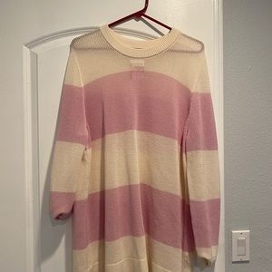 NWT Akris Punto Pink and White striped sweater